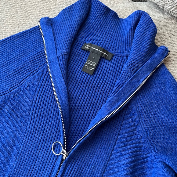 INC International Concepts Royal Blue Cowl Neck Sweater - Picture 4 of 7